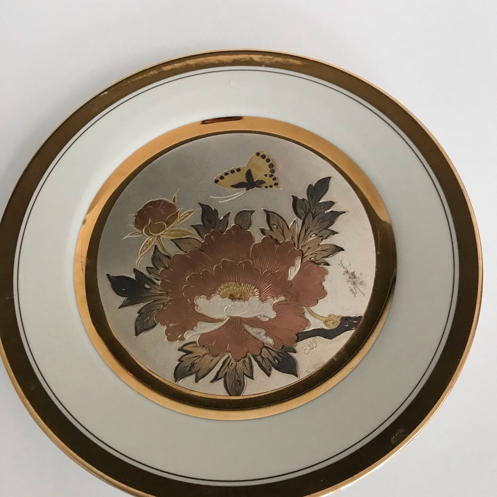 Dessert plate The Art of Chokin Vintage Collectible Plate golden border